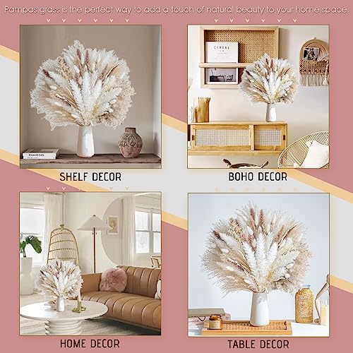 Natural Dried Pampas Grass Bouquet 86PCS + 10PCS Grass ,Boho Home Deco –  Oaklynn Lane