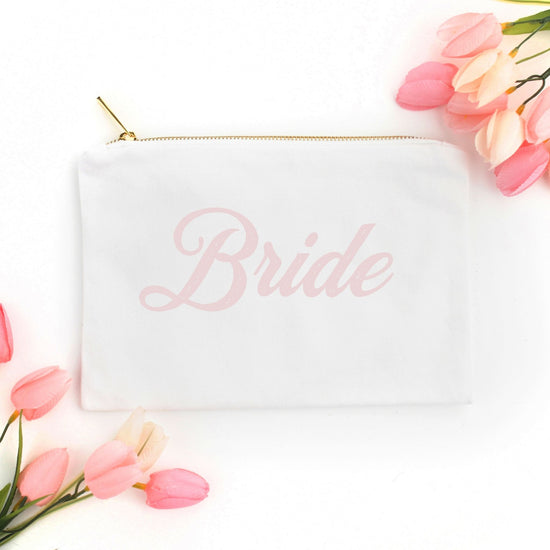 Bride White and Pink Cosmetic Bag - Vintage Romance