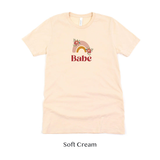Babe - Bach Party - Boho Bride - Boho Bachelorette Short-sleeve tshirt for Bridal Party by Oaklynn Lane - Soft Cream Shirt