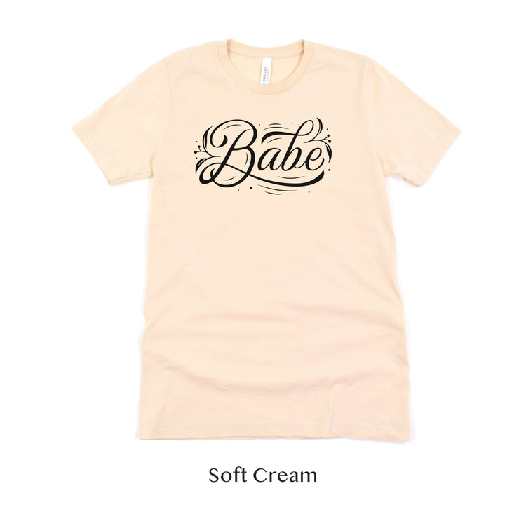 Babe Short-Sleeve Tee - Bach Weekend and Bridal Proposal Box Shirt - Plus Sizes Available! by Oaklynn Lane - soft cream tshirt