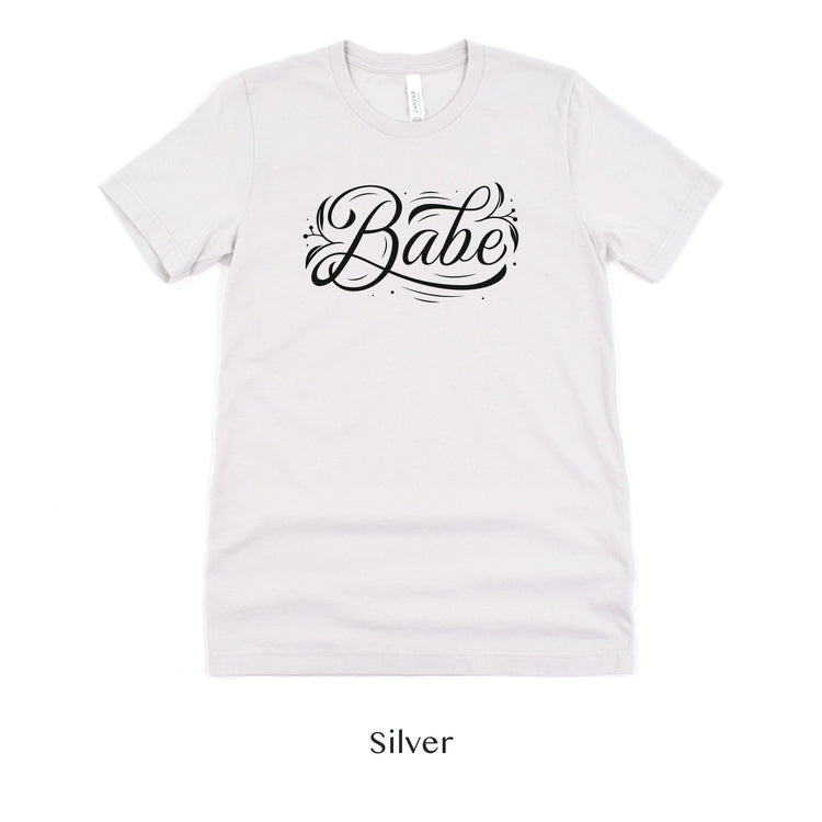 Babe Short-Sleeve Tee - Bach Weekend and Bridal Proposal Box Shirt - Plus Sizes Available! by Oaklynn Lane - silver tshirt
