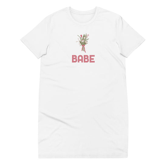 Babe Tshirt Bridesmaid Coverup Organic cotton t-shirt dress by Oaklynn Lane - white tshirt dress