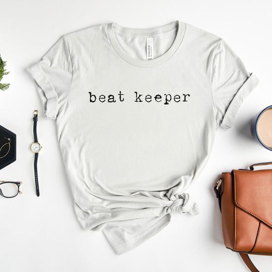 Beat Keeper - Wedding DJ Short-sleeve Tee by Oaklynn Lane - silver shirt