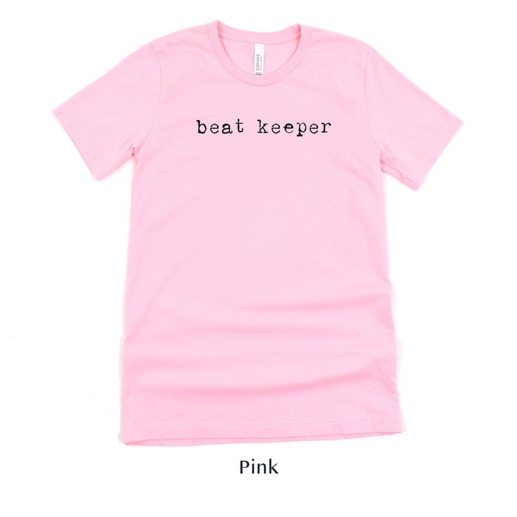 Beat Keeper - Wedding DJ Short-sleeve Tee by Oaklynn Lane - pink shirt