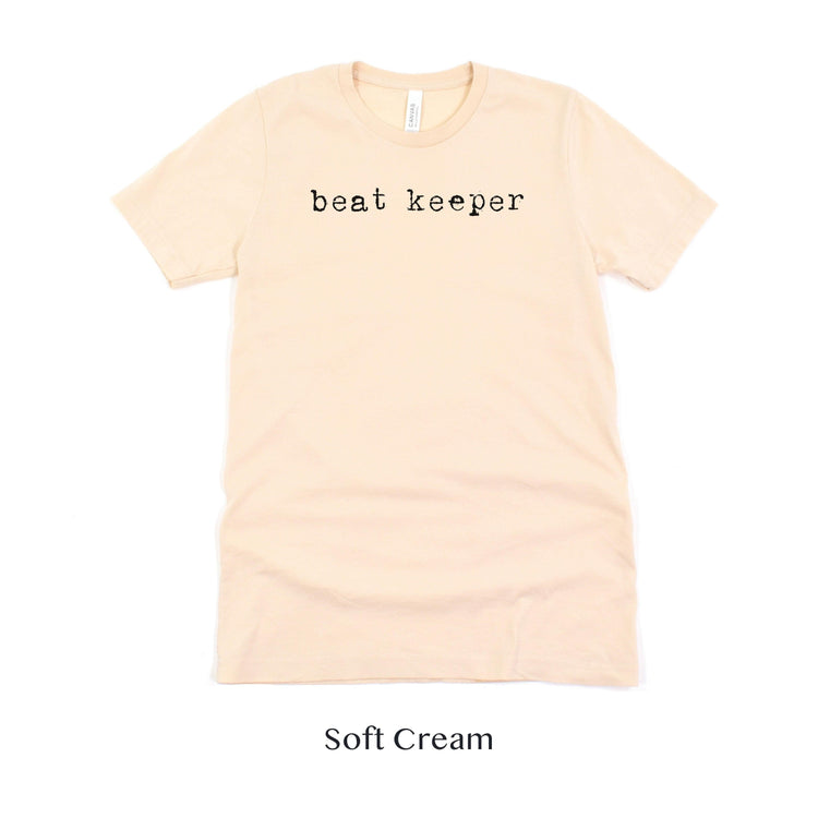 Beat Keeper - Wedding DJ Short-sleeve Tee by Oaklynn Lane - soft cream shirt