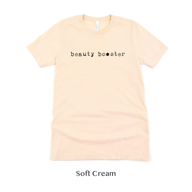 Beauty Booster - Hair and Makeup Artist shirt - HMUA Short-sleeve Tee by Oaklynn Lane - soft cream shirt