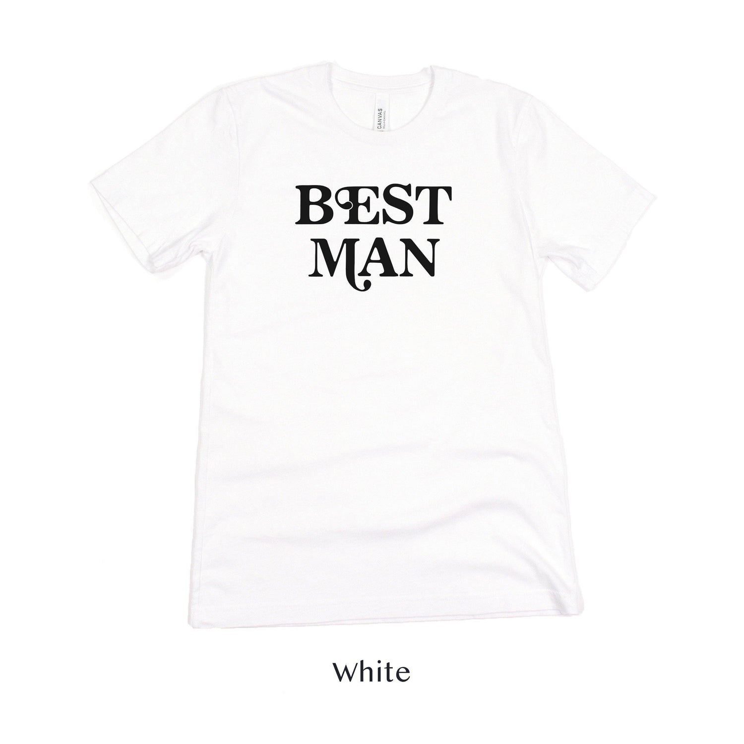Best Man Retro Short-sleeve Tee by Oaklynn Lane - White Shirt