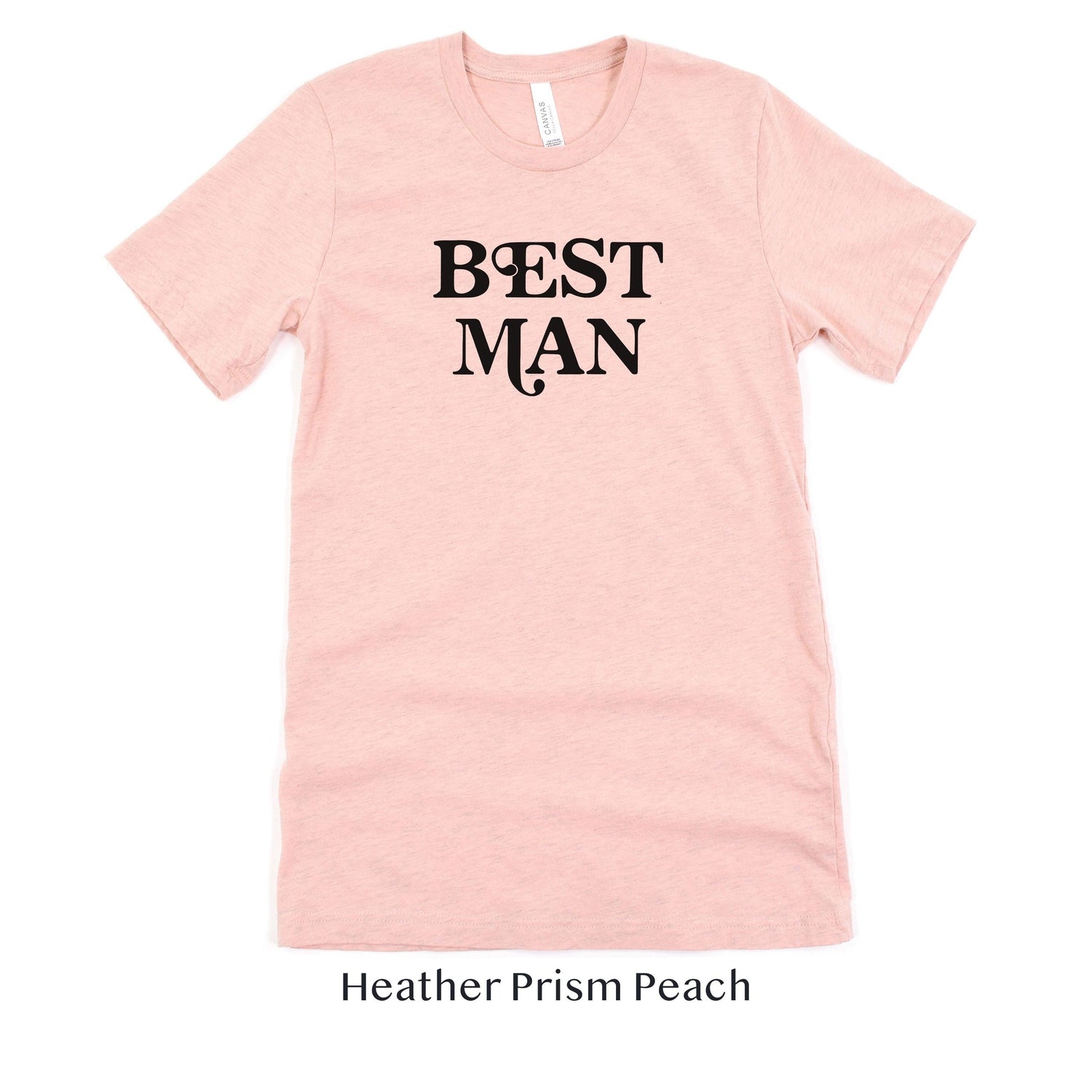 Best Man Retro Short-sleeve Tee by Oaklynn Lane - Peach Shirt
