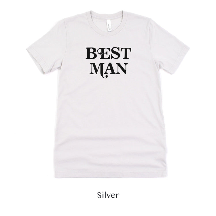 Best Man Retro Short-sleeve Tee by Oaklynn Lane - Silver Shirt
