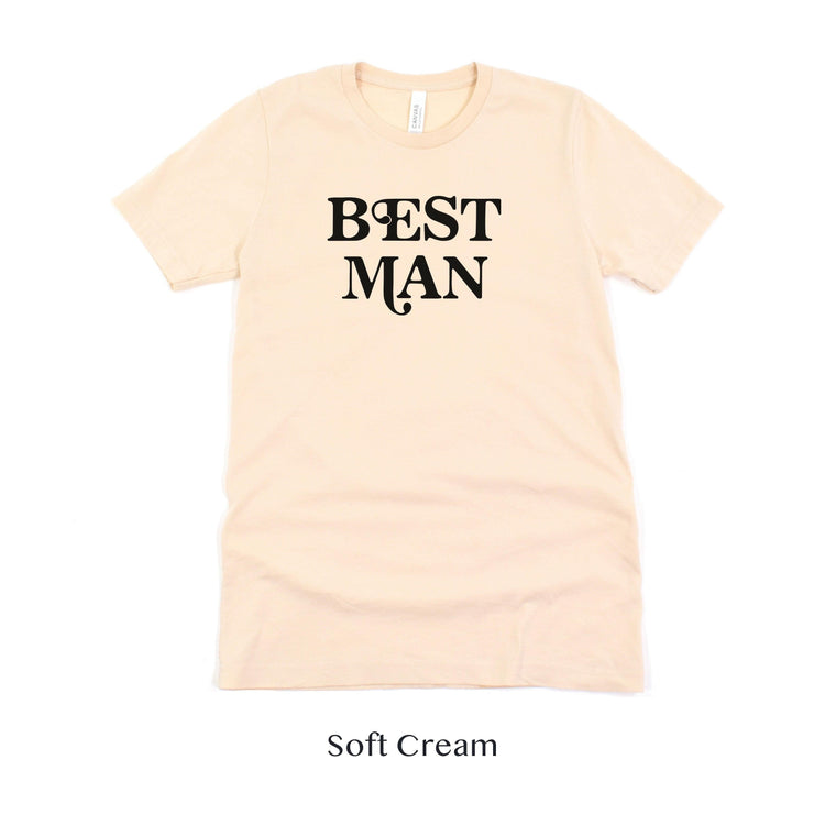 Best Man Retro Short-sleeve Tee by Oaklynn Lane - Soft Cream Shirt