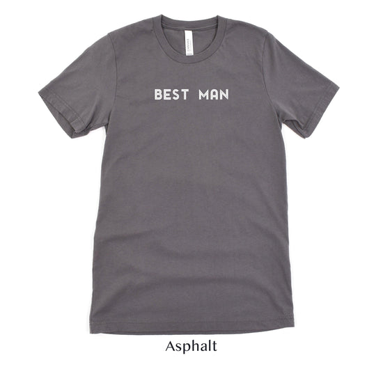 Best Man Shirt - Matching Wedding Party tshirts - Unisex t-shirt by Oaklynn Lane - Asphalt Grey Shirt