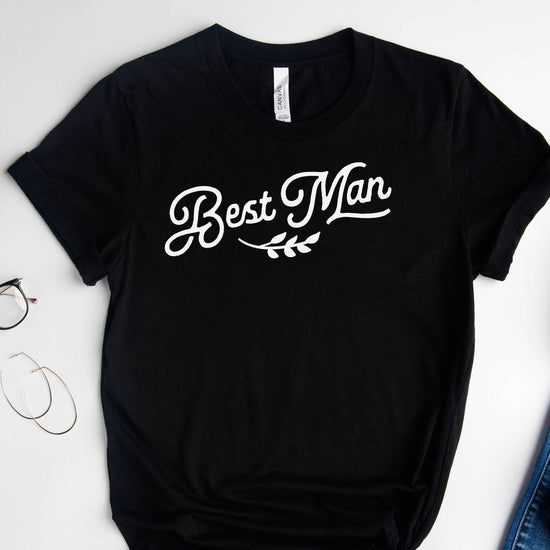 Best Man Short-Sleeve Tee - Small-5x Sizes Available by Oaklynn Lane - Black Shirt