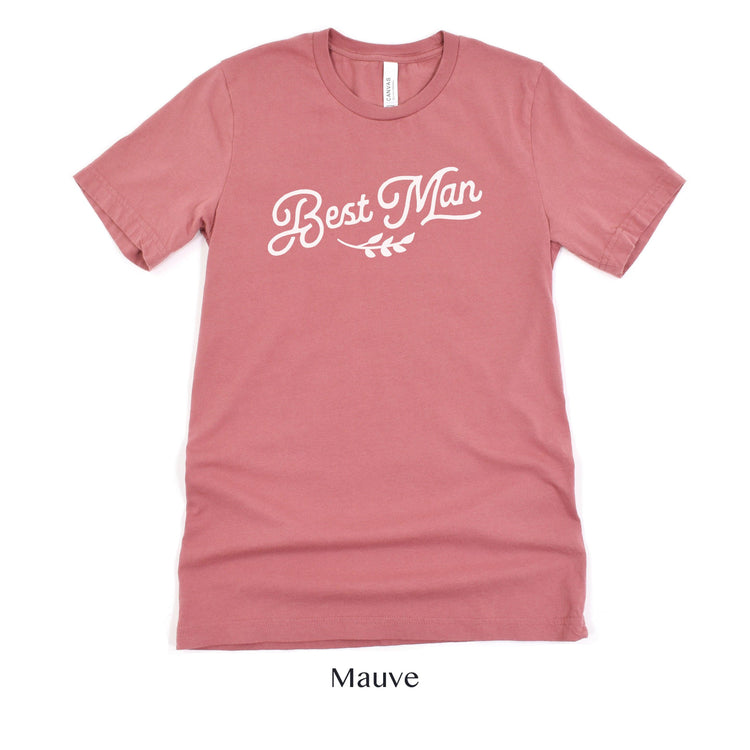 Best Man Short-Sleeve Tee - Small-5x Sizes Available by Oaklynn Lane - Mauve Dusty Rose Shirt