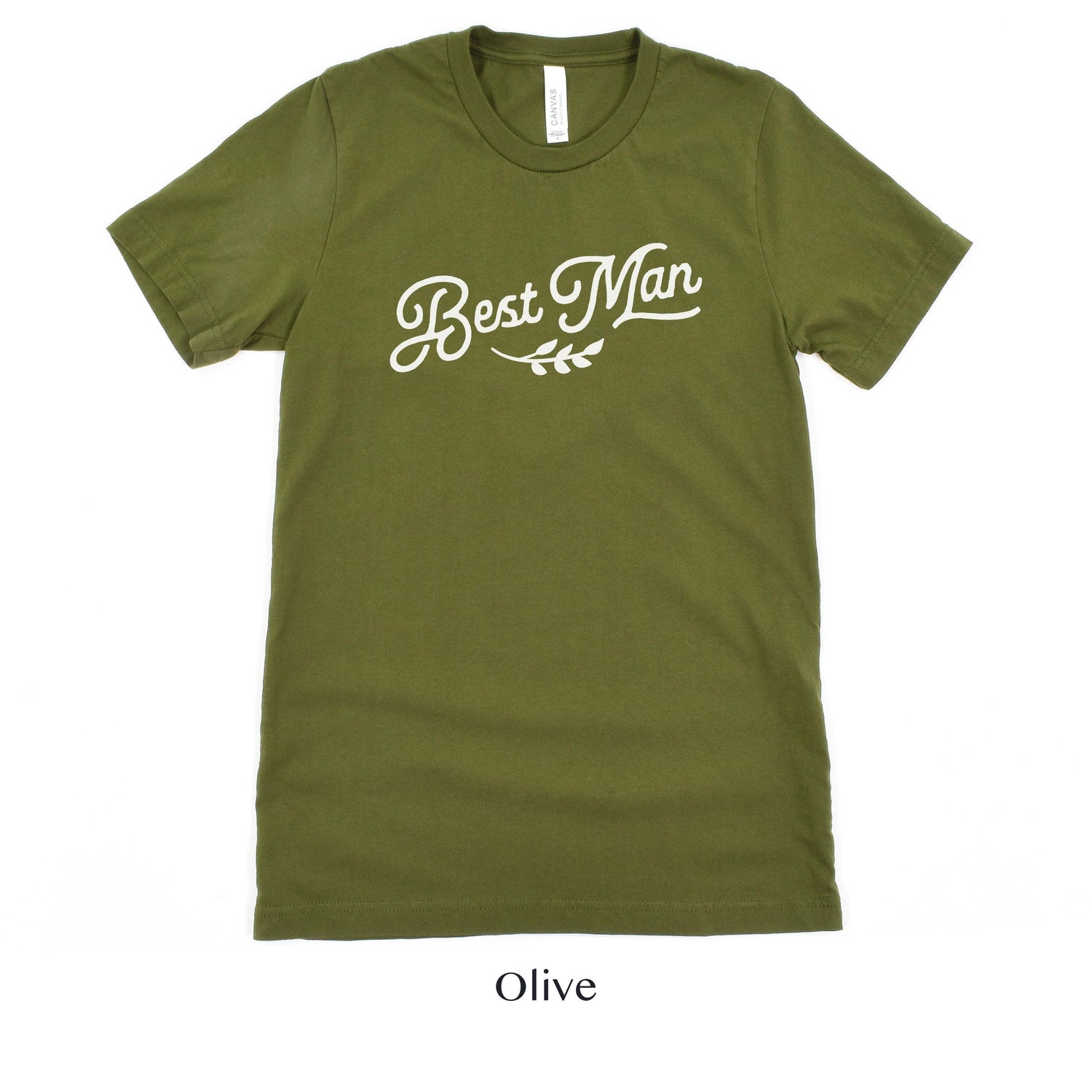 Best Man Short-Sleeve Tee - Small-5x Sizes Available by Oaklynn Lane - Olive Green Shirt
