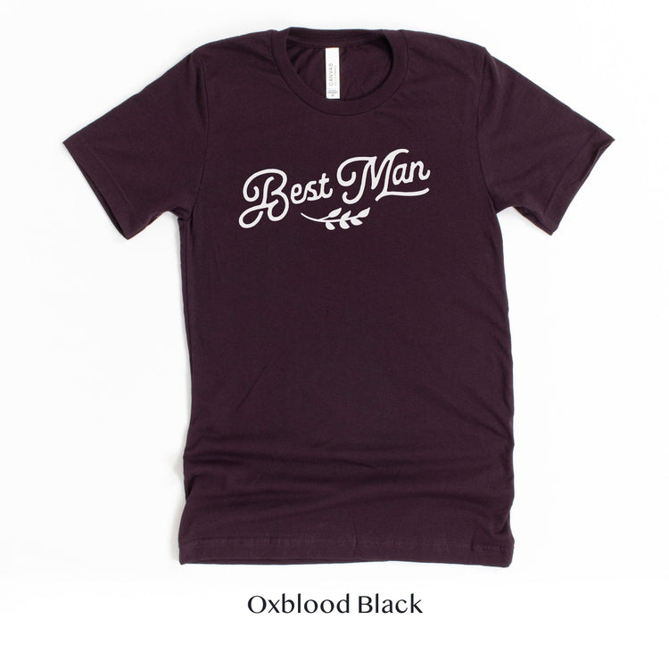 Best Man Short-Sleeve Tee - Small-5x Sizes Available by Oaklynn Lane - Oxblood Deep Red Shirt