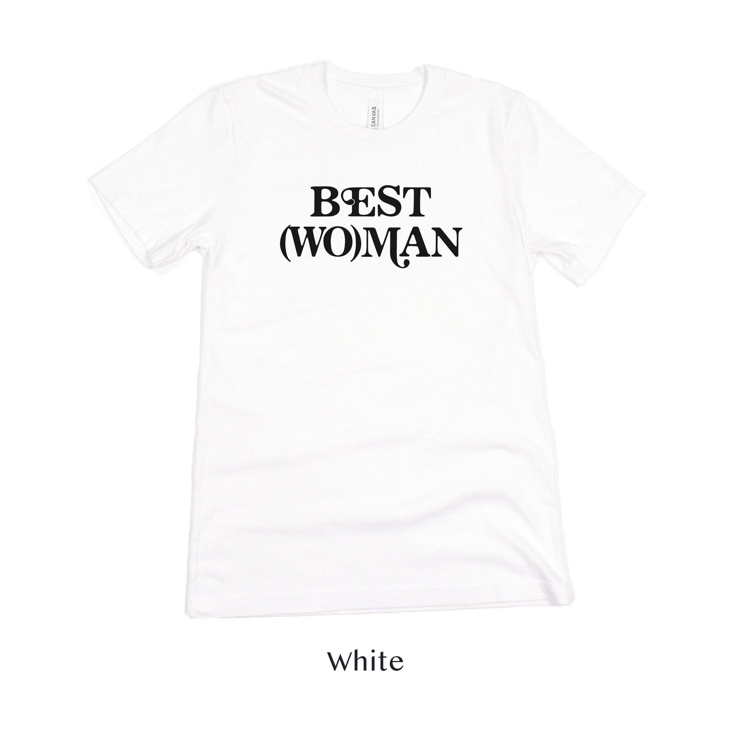 Best (Wo)man Retro Short-sleeve Tee for Best Woman by Oaklynn Lane - White Shirt