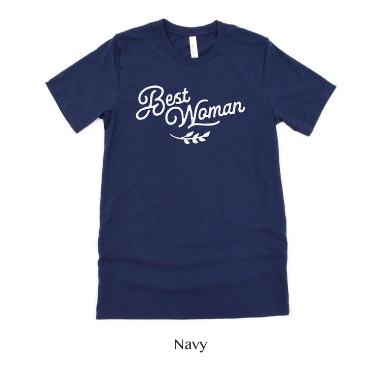Best Woman Short-Sleeve Tee - Plus Sizes Available by Oaklynn Lane - blue navy shirt