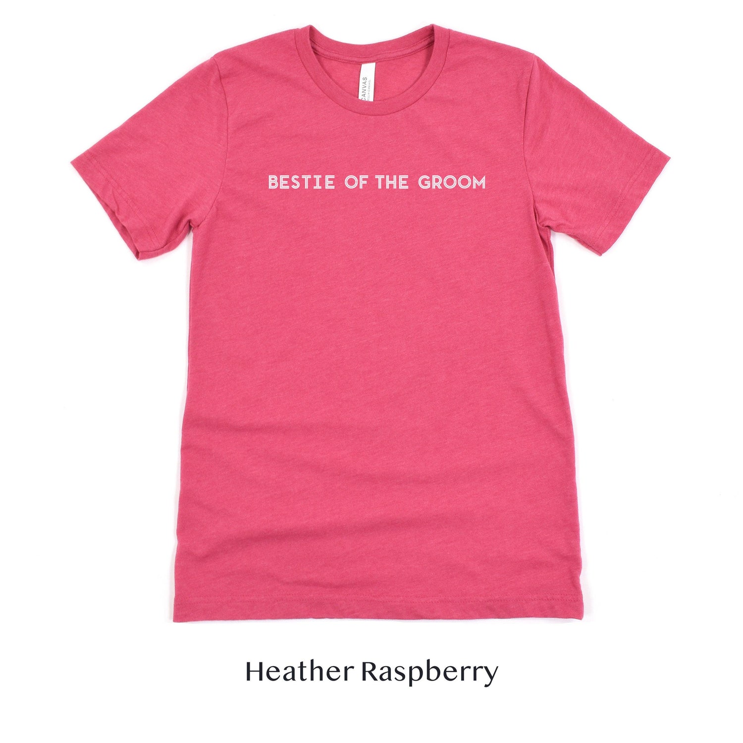 Bestie of the Groom - Unisex t-shirt - Wedding Party Matching Shirts - Bachelor Party by Oaklynn Lane - hot pink raspberry tee