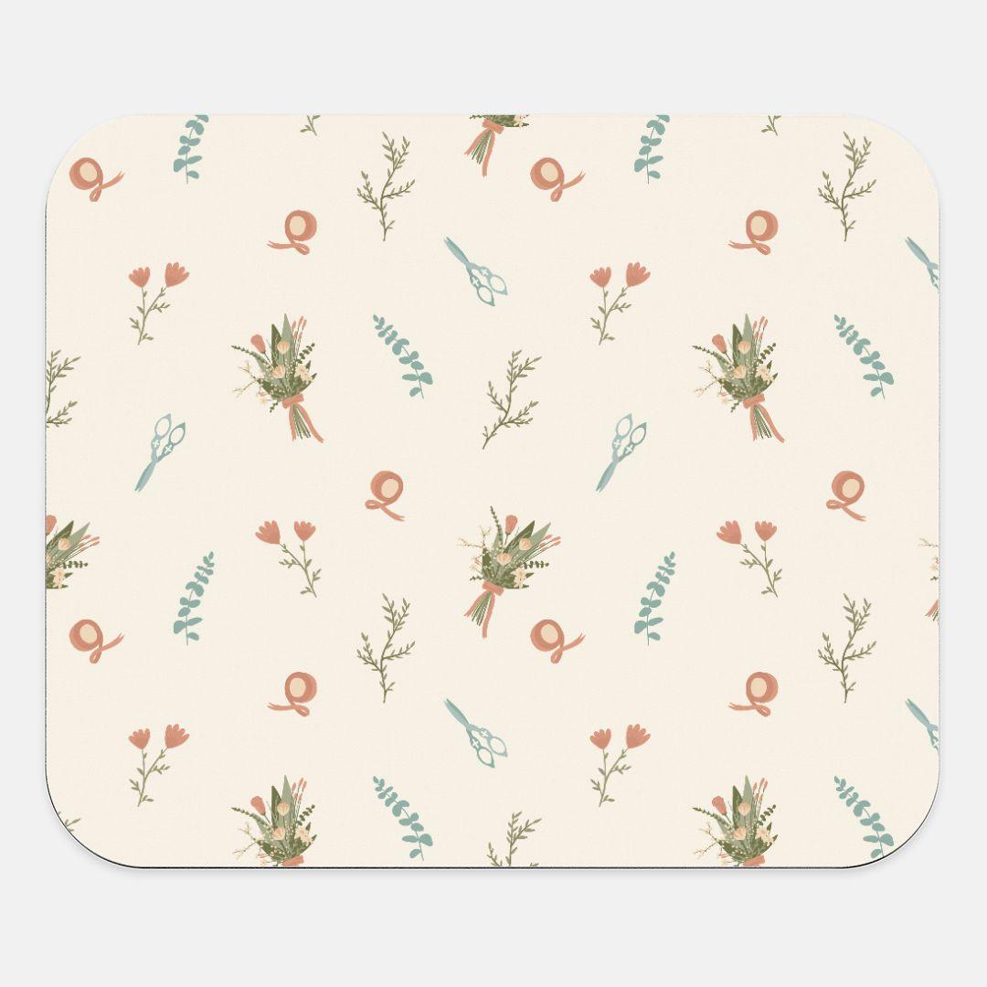 Bloom Beauty Floral Designer Mouse Pad (Rectangle) - Cute Florist Mousepad Office Decor by Oaklynn Lane