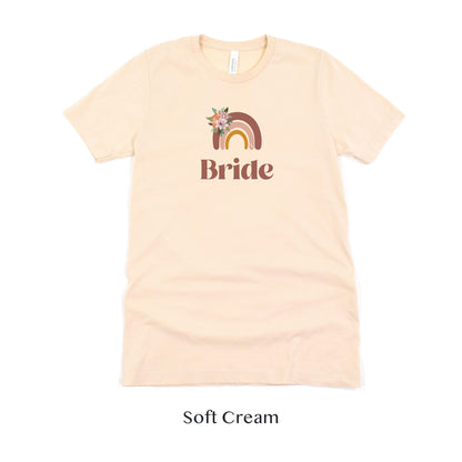 Boho Bride Rainbow Short-sleeve Tshirt by Oaklynn Lane - Soft Cream Shirt