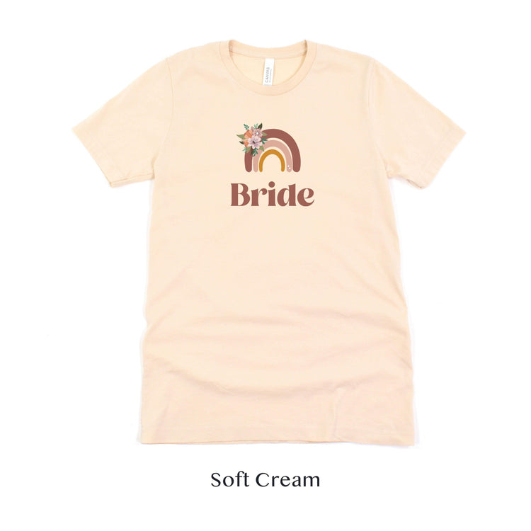 Boho Bride Rainbow Short-sleeve Tshirt by Oaklynn Lane - Soft Cream Shirt