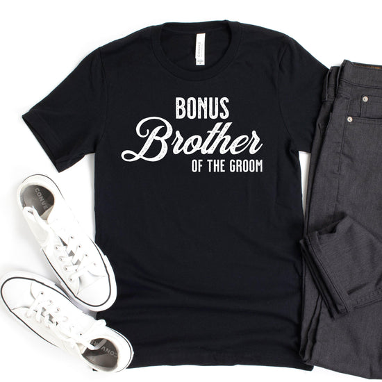 Bonus Brother of the Groom - Vintage Romance Wedding Party Unisex t-shirt - Step Brother Tee