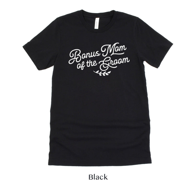Bonus Mom of the Groom Short-sleeve Tee by Oaklynn Lane - Black Shirt
