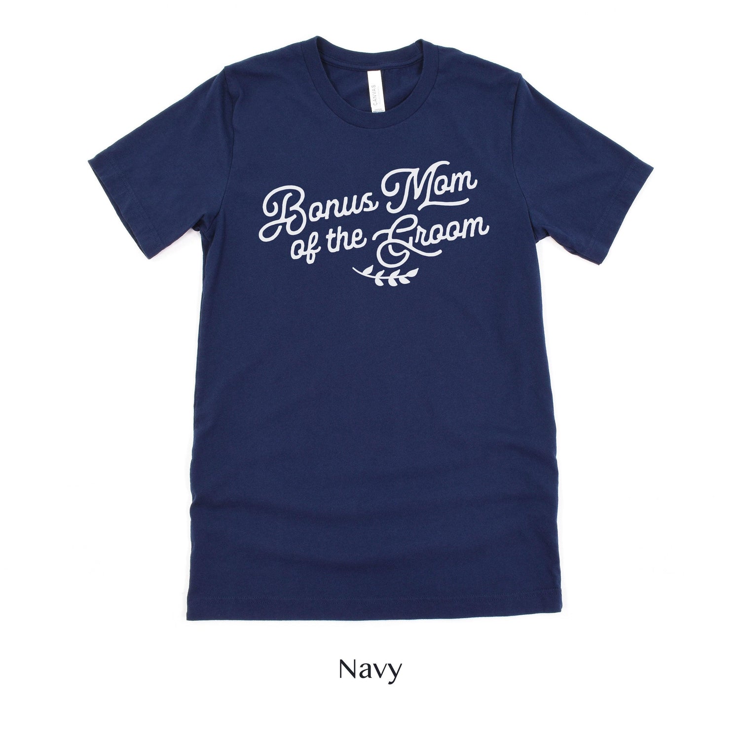 Bonus Mom of the Groom Short-sleeve Tee by Oaklynn Lane - Navy Blue Shirt