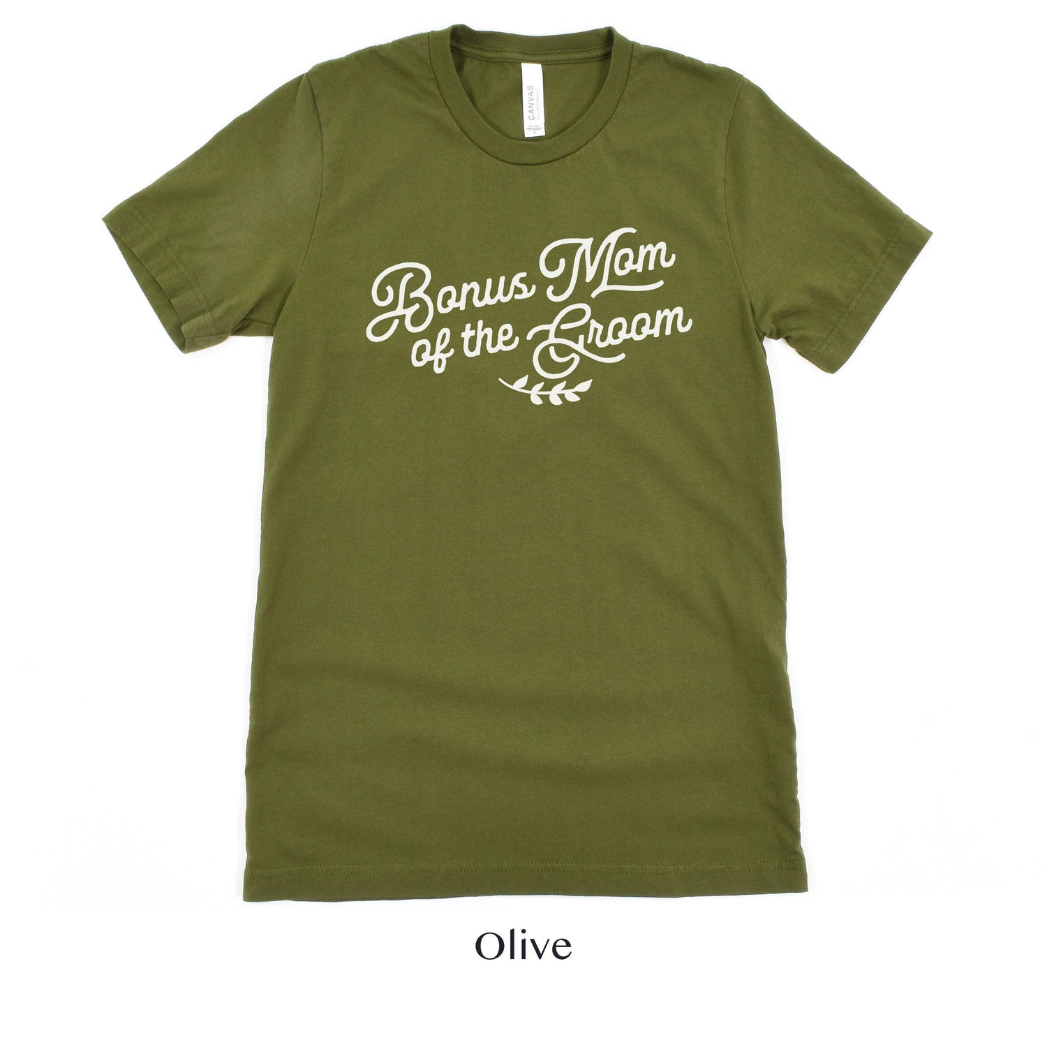 Bonus Mom of the Groom Short-sleeve Tee by Oaklynn Lane - Olive Green Shirt