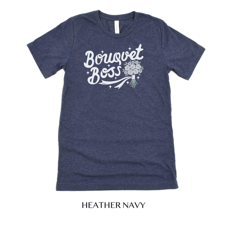 Bouquet Boss Floral Designer Short-sleeve Tshirt by Oaklynn Lane - Navy Heather