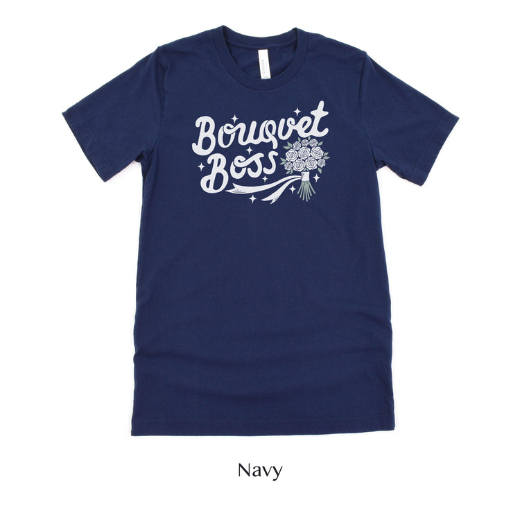 Bouquet Boss Floral Designer Short-sleeve Tshirt by Oaklynn Lane - Navy Blue Shirt