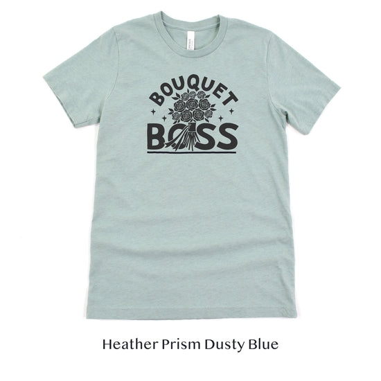 Bouquet Boss Florist Short-sleeve Shirt by Oaklynn Lane - Dusty Seafoam Tee