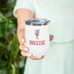 Bride Bachelorette Party 12oz Insulated Wine Tumbler by Oaklynn Lane - White Tumbler with Floral Design