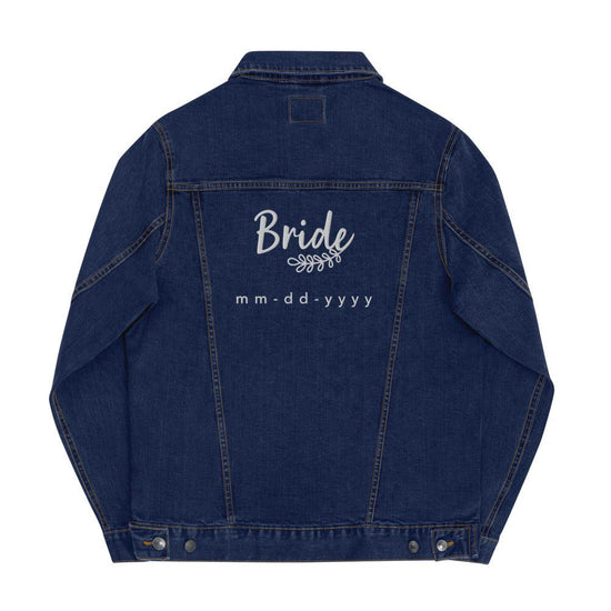 Bride Custom Wedding Date Denim Jean Jacket - Plus Sizes Available by Oaklynn Lane