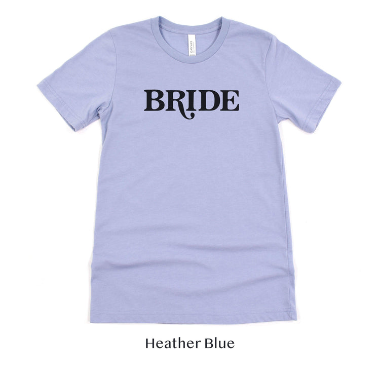 Bride Retro Short-sleeve Tee by Oaklynn Lane - Heather Blue Shirt