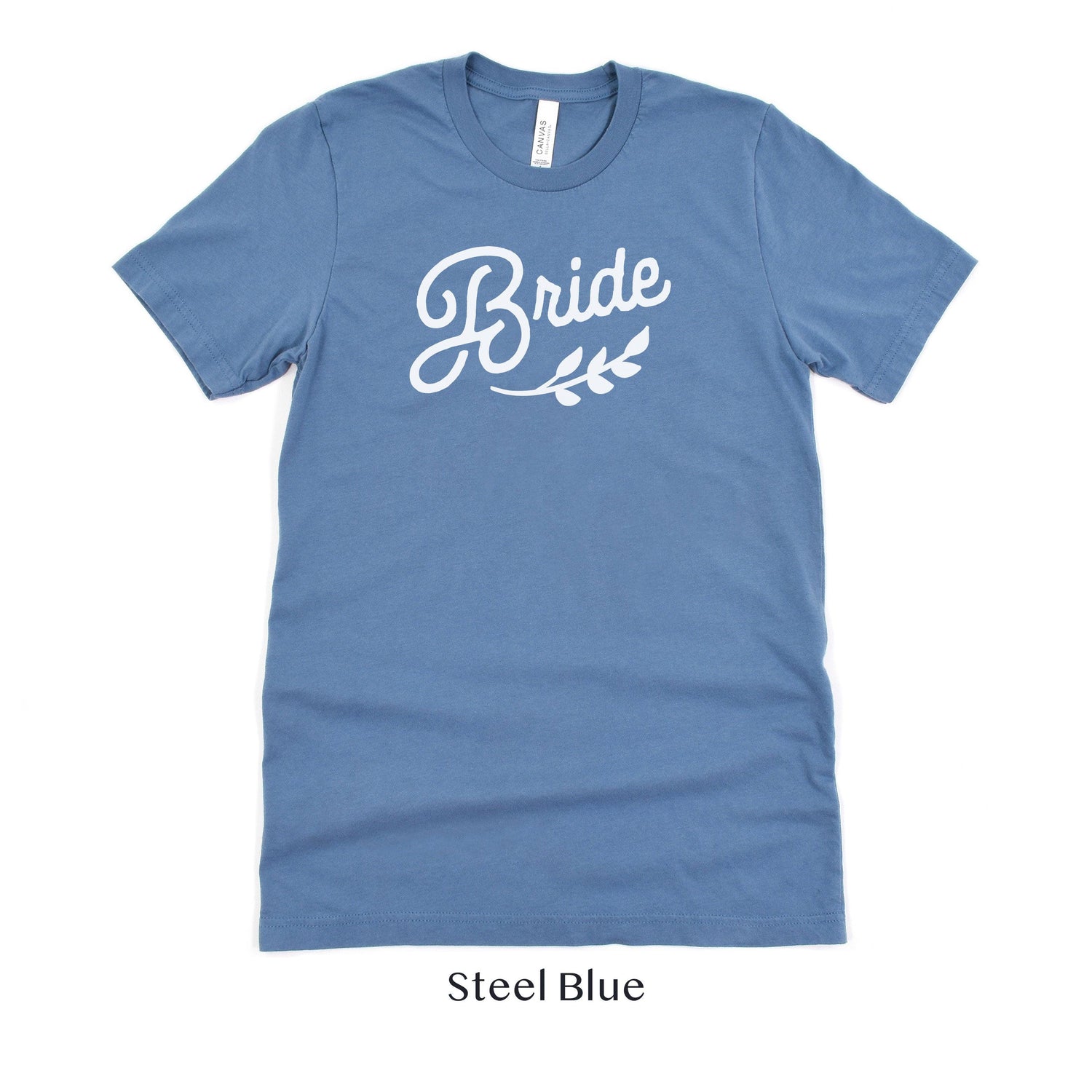 Bride - Wedding Party Short-Sleeve Tee - Plus Sizes Available by Oaklynn Lane - Steel Dusty Blue Shirt
