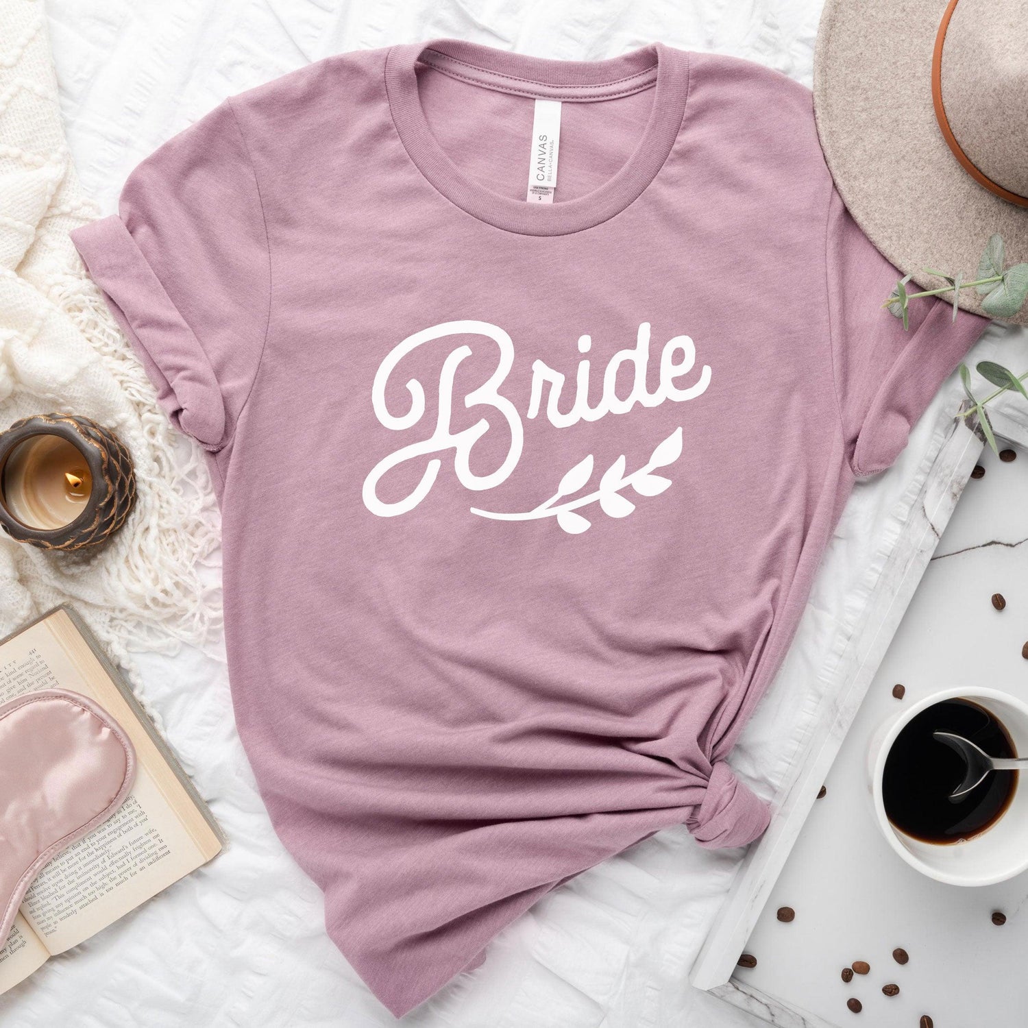 Bride - Wedding Party Short-Sleeve Tee - Plus Sizes Available by Oaklynn Lane - Dusty Rose Shirt