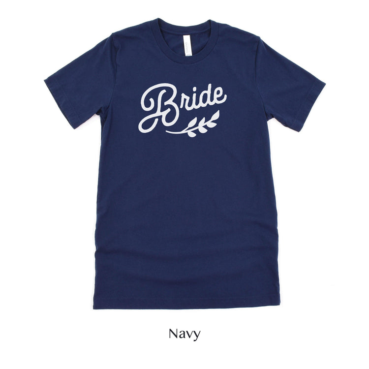 Bride - Wedding Party Short-Sleeve Tee - Plus Sizes Available by Oaklynn Lane - Navy Blue Shirt