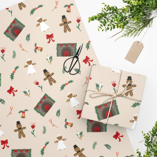 Christmas Wedding Gift Wrapping Paper by Oaklynn Lane