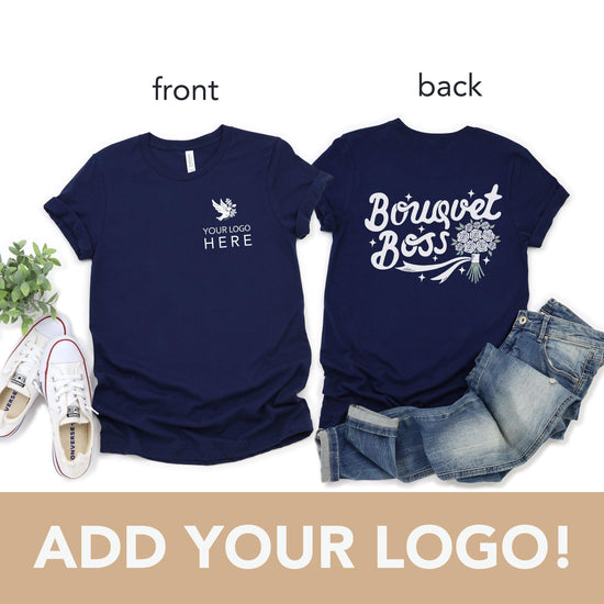 Custom Logo Bouquet Boss - Floral Design Team Shirts by Oaklynn Lane