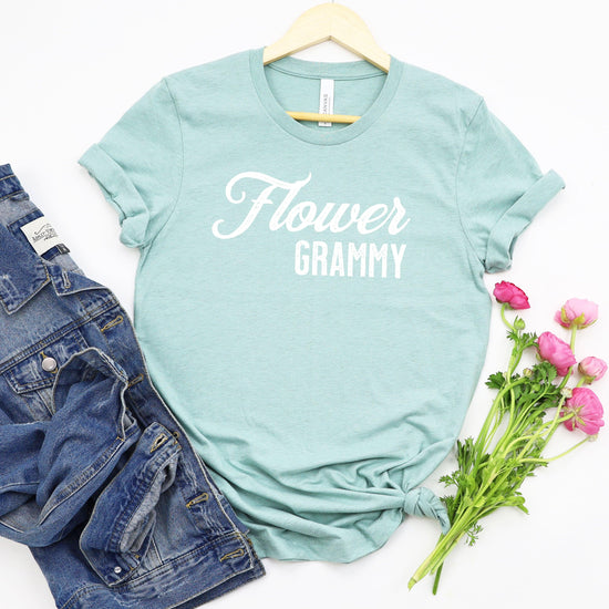Flower Grammy - Flower Grandma - Vintage Romance Wedding Party Unisex t-shirt