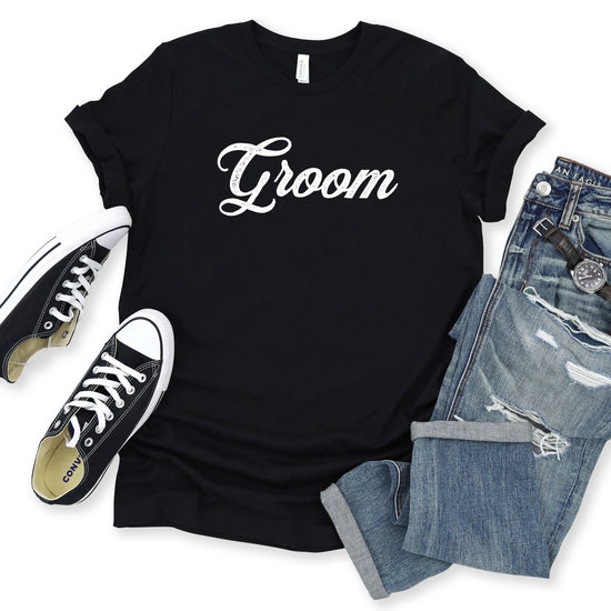 Groom - Vintage Romance Wedding Party Unisex t-shirt - Bachelor Party Tee