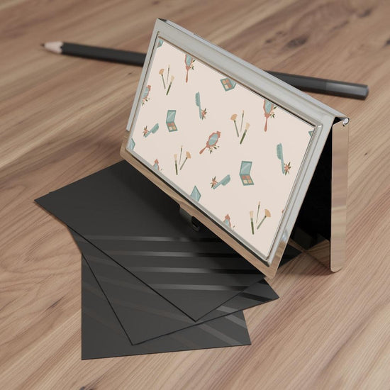 Hair and Makeup Artist Beautician Business Card Holder by Oaklynn Lane