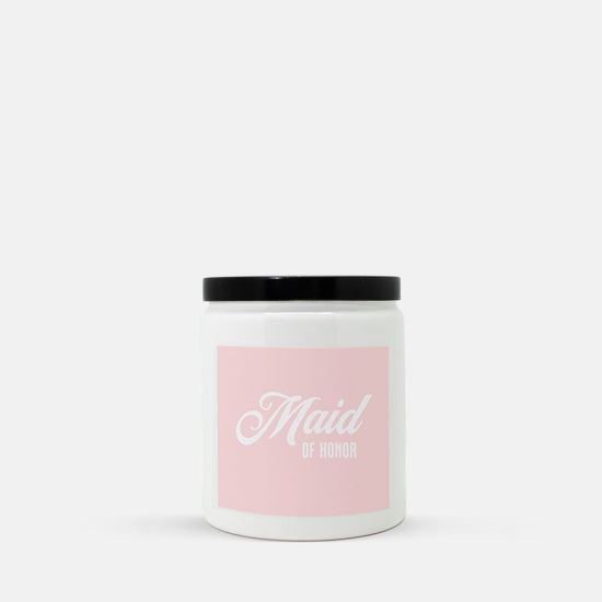 Maid of Honor - Pink Candle Ceramic 8oz (White) - Vintage Romance