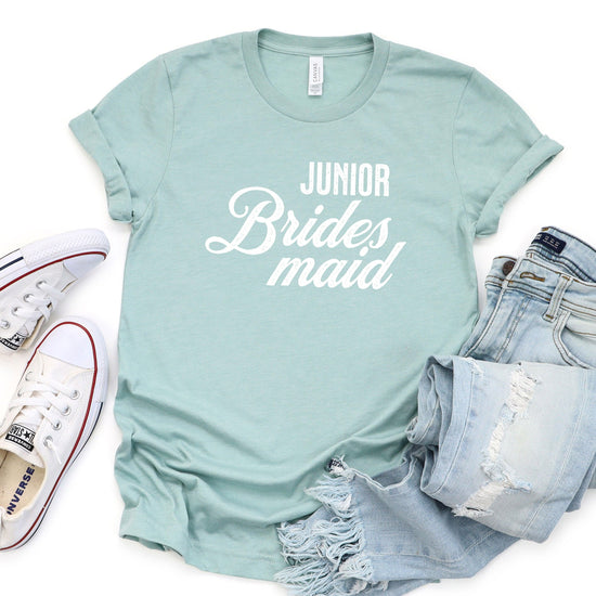 Jr Bridesmaid - Vintage Romance Wedding Party - Junior - Unisex t-shirt by Oaklynn Lane