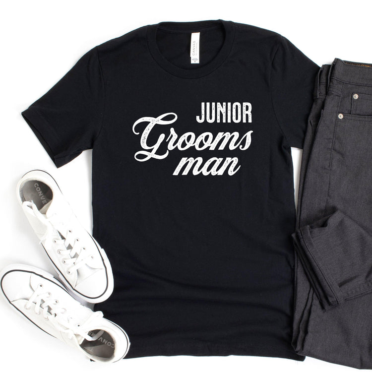 Jr Groomsman - Vintage Romance Wedding Party - Junior - Unisex t-shirt by Oaklynn Lane