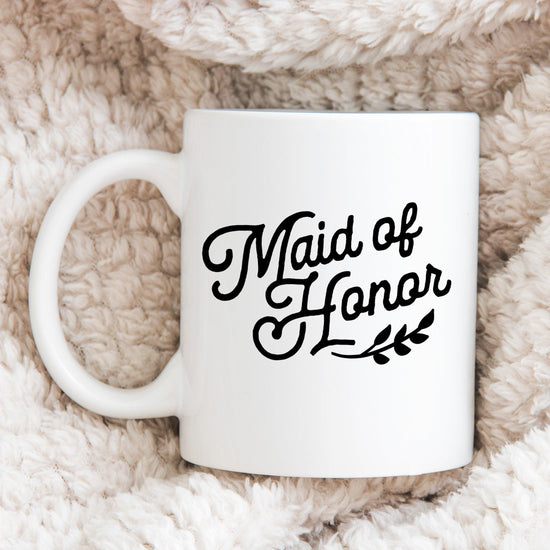 Maid of Honor White Glossy Coffee Mug by Oaklynn Lane