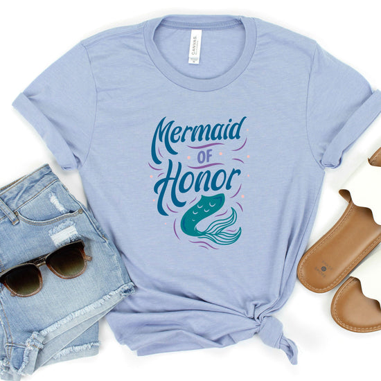 Mermaid of Honor Bridesmaid Shirt - Under the Sea Bach Party Tshirts - Unisex t-shirt by Oaklynn Lane