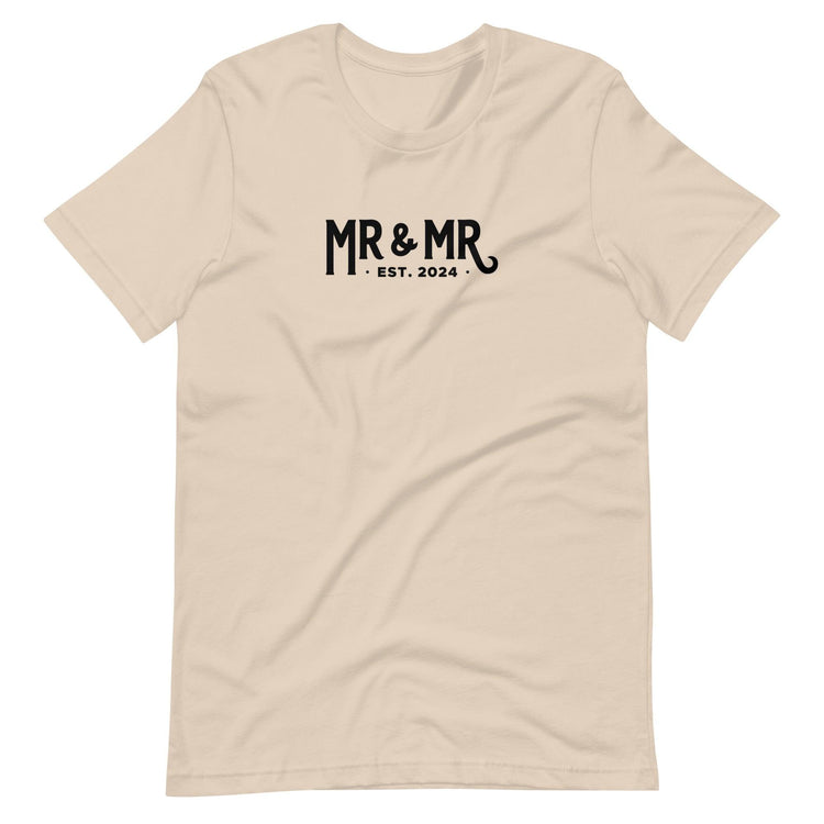 Mr and Mr Established 2024 Unisex t-shirt - Grooms - Engagement Gift for Couple - Anniversary by Oaklynn Lane