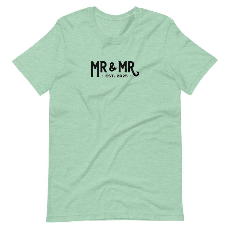 Mr and Mr Established 2025 Unisex t-shirt - Grooms Engagement Gift for Couple - Anniversary by Oaklynn Lane